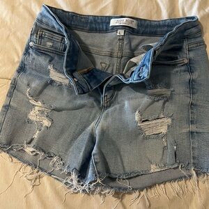 Judy Blue Women's Distressed Denim Shorts - Blue